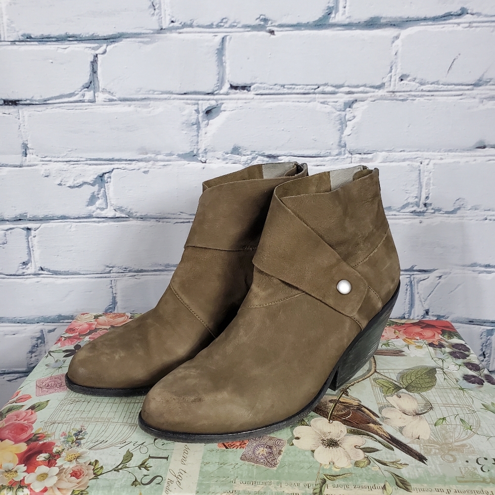 Eileen Fisher Tag Wrap Snap Ankle Booties